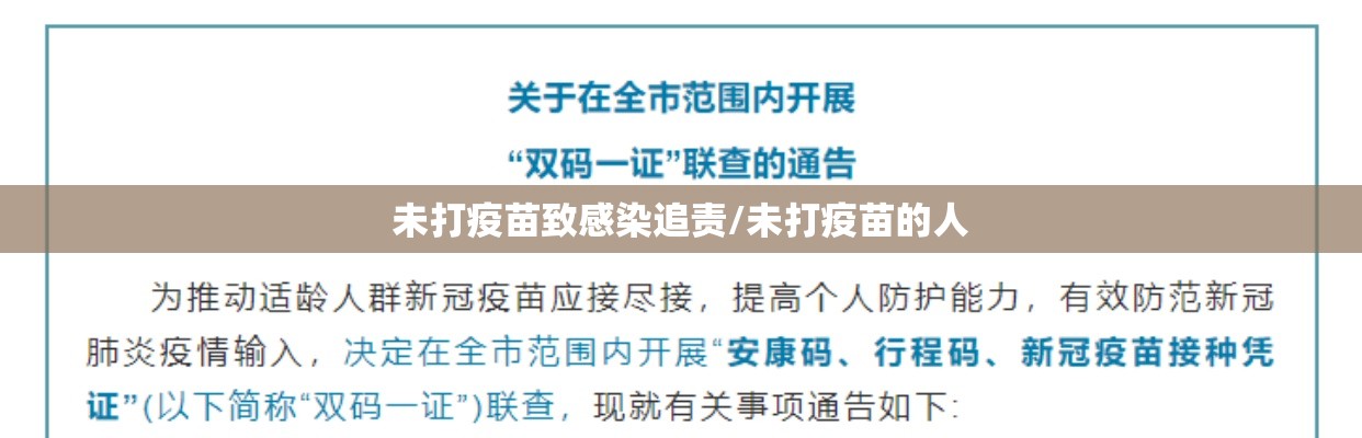未打疫苗致感染追责/未打疫苗的人 未打疫苗致感染追责/未打疫苗的人