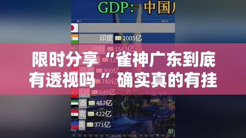 限时分享“雀神广东到底有透视吗 	”确实真的有挂