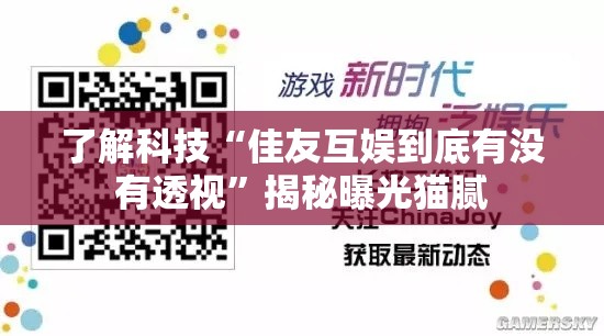 了解科技“佳友互娱到底有没有透视”揭秘曝光猫腻