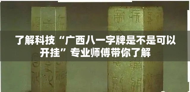 了解科技“广西八一字牌是不是可以开挂	”专业师傅带你了解