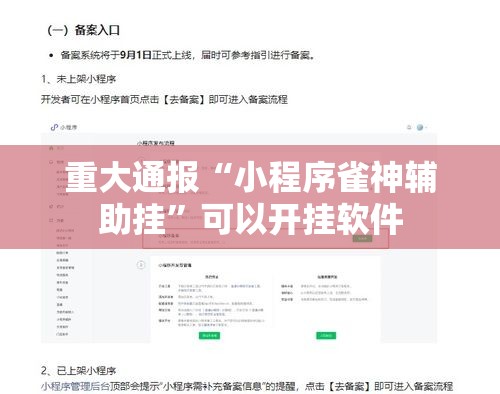 重大通报“小程序雀神辅助挂”可以开挂软件