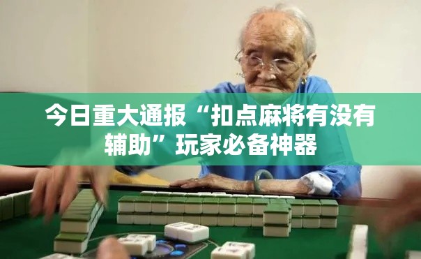 今日重大通报“扣点麻将有没有辅助”玩家必备神器