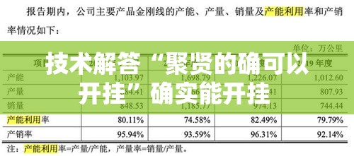 技术解答“聚贤的确可以开挂	”确实能开挂 