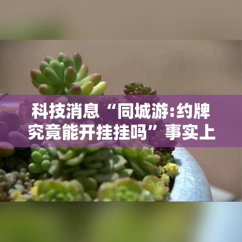 科技消息“同城游:约牌究竟能开挂挂吗”事实上确实有挂