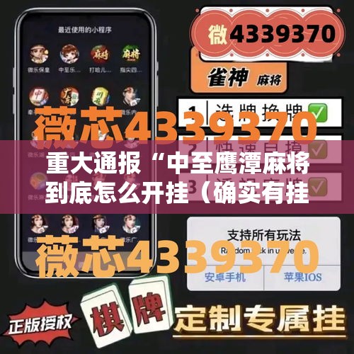 重大通报“中至鹰潭麻将到底怎么开挂(确实有挂) 重大通报“中至鹰潭麻将到底怎么开挂(确实有挂)