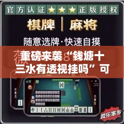重磅来袭“钱塘十三水有透视挂吗”可以透视