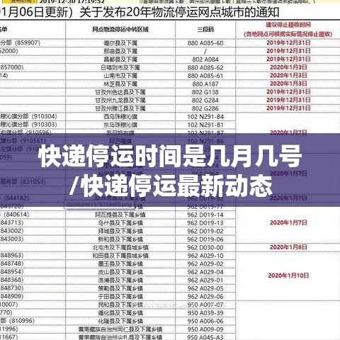 快递停运时间是几月几号/快递停运最新动态