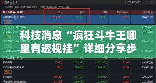 科技消息“疯狂斗牛王哪里有透视挂”详细分享步骤