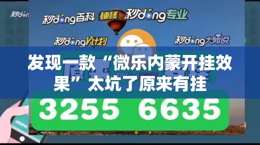 发现一款“微乐内蒙开挂效果	”太坑了原来有挂