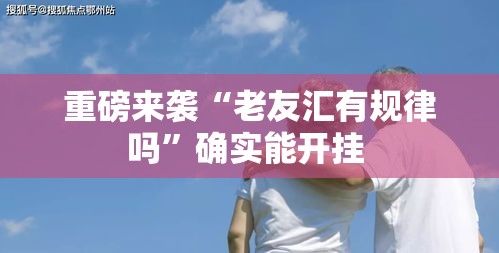 重磅来袭“老友汇有规律吗”确实能开挂 
