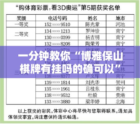 一分钟教你“博雅保山棋牌有挂吗的确可以	”详细辅助