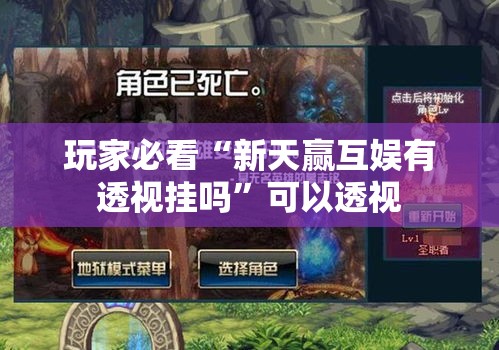 玩家必看“新天赢互娱有透视挂吗”可以透视