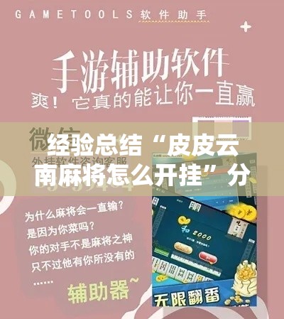 经验总结“皮皮云南麻将怎么开挂”分享详细开挂教程