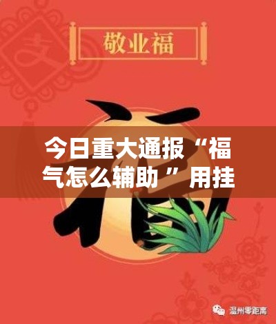 今日重大通报“福气怎么辅助 	”用挂教程
