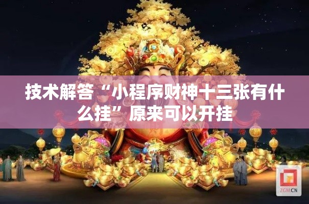 技术解答“小程序财神十三张有什么挂”原来可以开挂