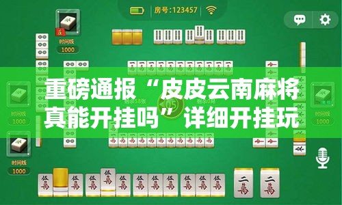 重磅通报“皮皮云南麻将真能开挂吗”详细开挂玩法