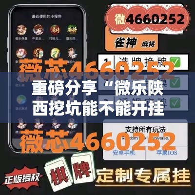 重磅分享“微乐陕西挖坑能不能开挂	”用挂教程