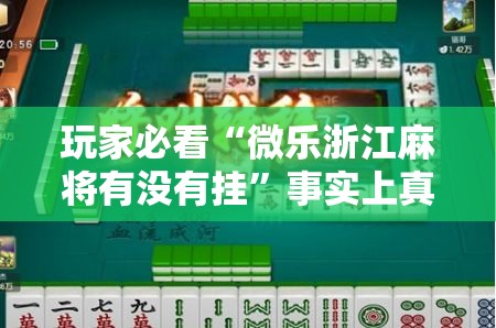 玩家必看“微乐浙江麻将有没有挂	”事实上真的有挂