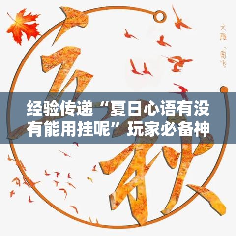 经验传递“夏日心语有没有能用挂呢	”玩家必备神器