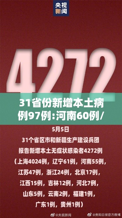 31省份新增本土病例97例:河南60例/河南昨增本土192 1026 31省份新增本土病例97例:河南60例/河南昨增本土192 1026