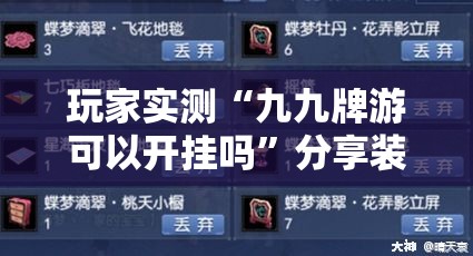 玩家实测“九九牌游可以开挂吗”分享装挂详细步骤