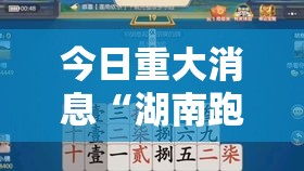 今日重大消息“湖南跑胡子有挂么”太坑了原来有挂