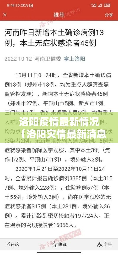 洛阳疫情最新情况(洛阳灾情最新消息今天) 洛阳疫情最新情况(洛阳灾情最新消息今天)