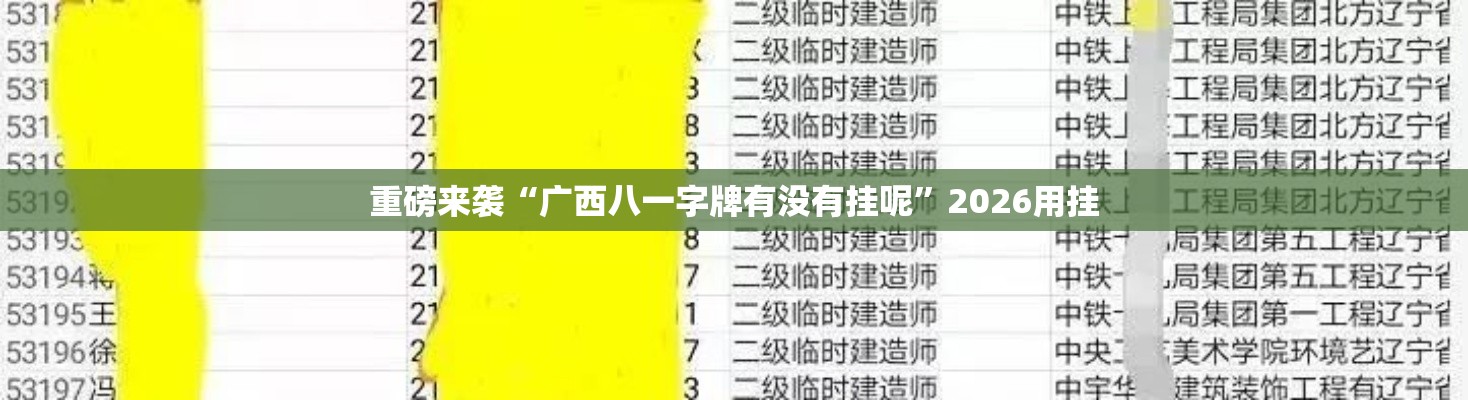重磅来袭“广西八一字牌有没有挂呢”2026用挂