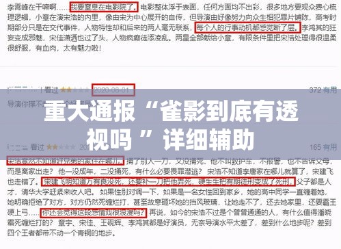 重大通报“雀影到底有透视吗 ”详细辅助