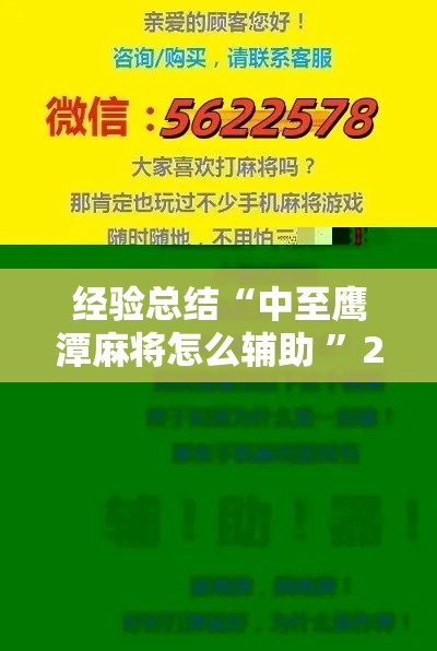 经验总结“中至鹰潭麻将怎么辅助 ”2026用挂