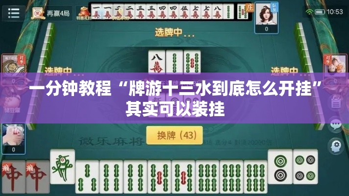 一分钟教程“牌游十三水到底怎么开挂”其实可以装挂