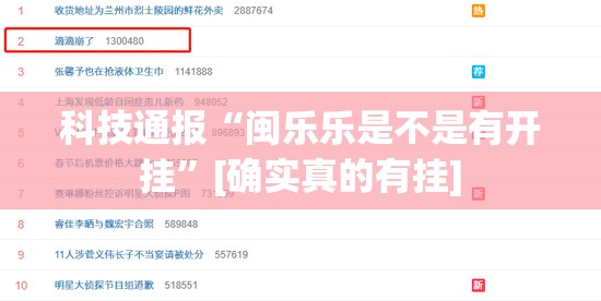 科技通报“闽乐乐是不是有开挂”[确实真的有挂]