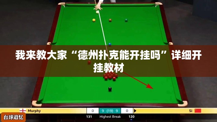 我来教大家“德州扑克能开挂吗”详细开挂教材