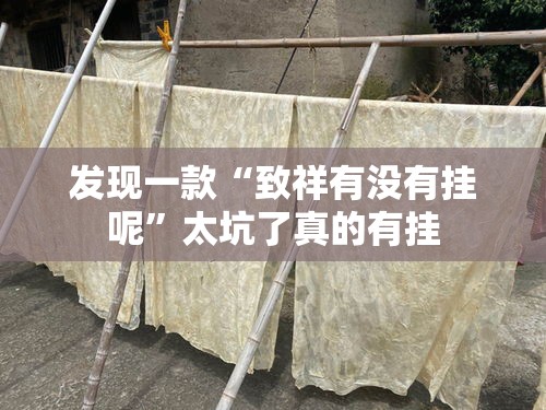 发现一款“致祥有没有挂呢”太坑了真的有挂