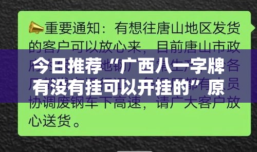 今日推荐“广西八一字牌有没有挂可以开挂的”原来有挂