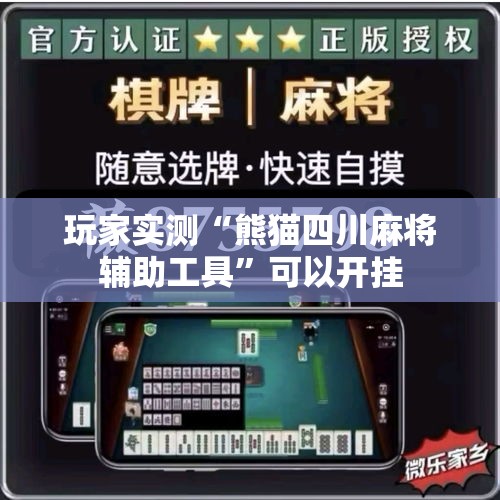 玩家实测“熊猫四川麻将辅助工具”可以开挂