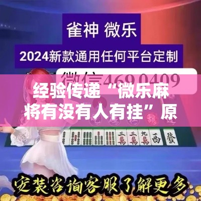 经验传递“微乐麻将有没有人有挂”原来真的有挂