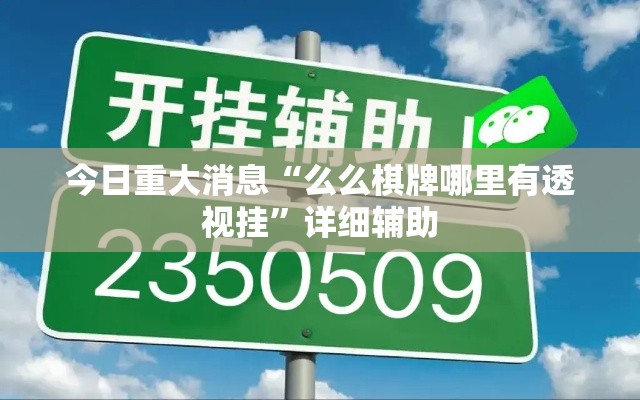 今日重大消息“么么棋牌哪里有透视挂”详细辅助