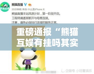 重磅通报“熊猫互娱有挂吗其实是有挂”详细辅助