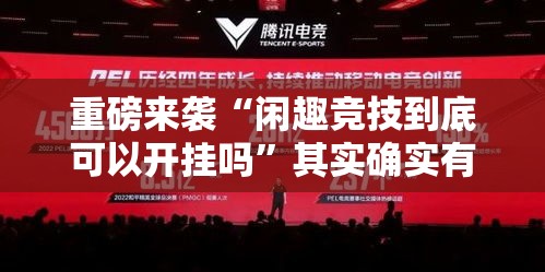 重磅来袭“闲趣竞技到底可以开挂吗”其实确实有挂