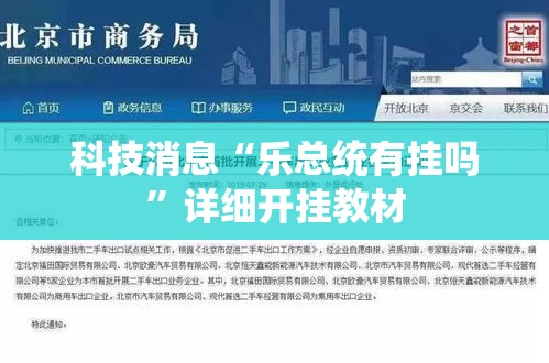 科技消息“乐总统有挂吗”详细开挂教材
