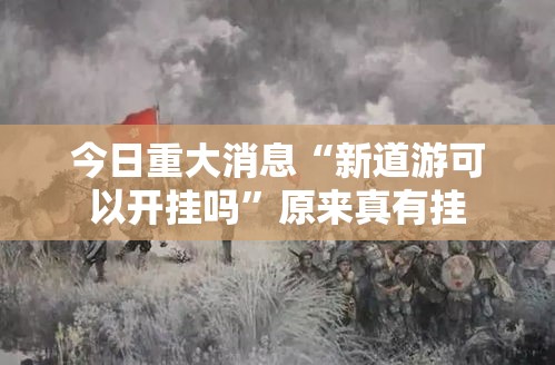 今日重大消息“新道游可以开挂吗”原来真有挂