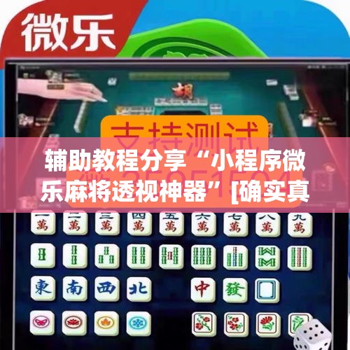 辅助教程分享“小程序微乐麻将透视神器	”[确实真的有挂]