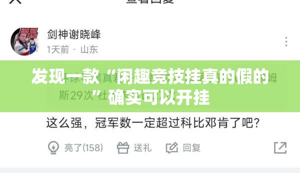 发现一款“闲趣竞技挂真的假的”确实可以开挂