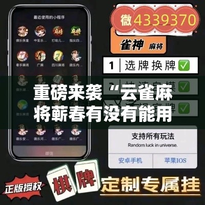 重磅来袭“云雀麻将蕲春有没有能用挂呢	”可以开挂教程