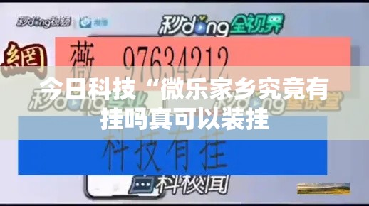 今日科技“微乐家乡究竟有挂吗真可以装挂