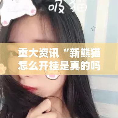 重大资讯“新熊猫怎么开挂是真的吗”可以开挂软件
