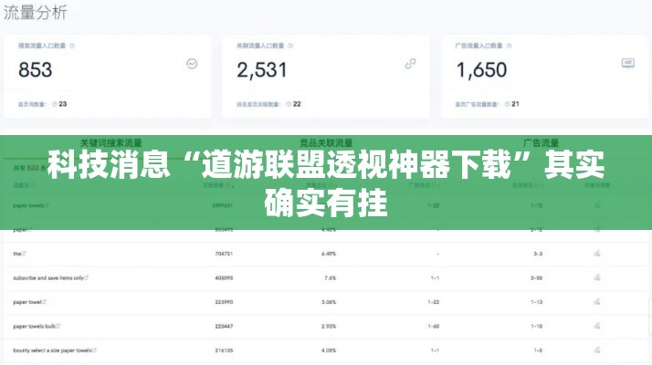 科技消息“道游联盟透视神器下载	”其实确实有挂