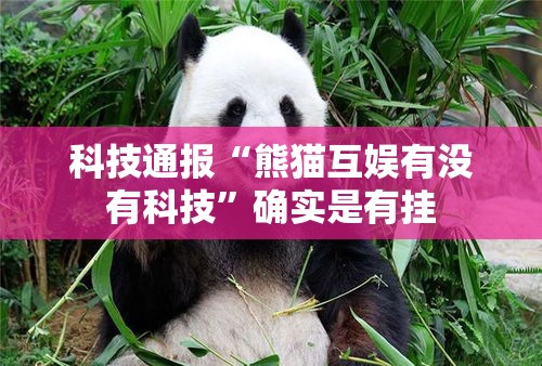 科技通报“熊猫互娱有没有科技”确实是有挂