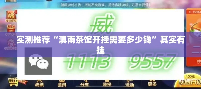 实测推荐“滇南茶馆开挂需要多少钱”其实有挂
